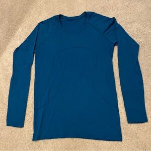lululemon Swiftly Long Sleeve Tee, Size 10, Teal Blue